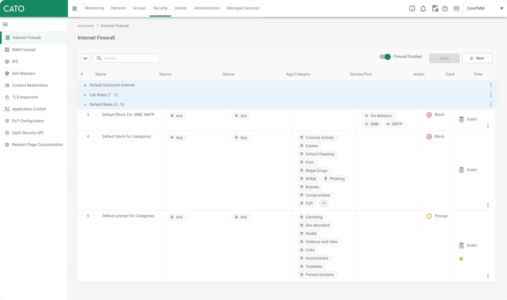 Top 8 Secure Access Service Edge (SASE) Providers in 2023 5 Cato Networks SASE Cloud dashboard.