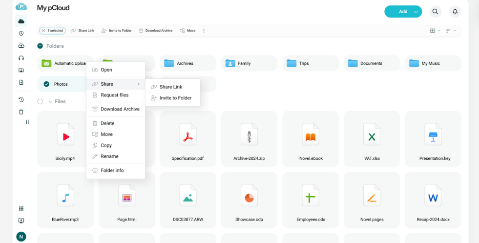 Most Secure Cloud Storage for Privacy & Protection 7 pCloud screenshot
